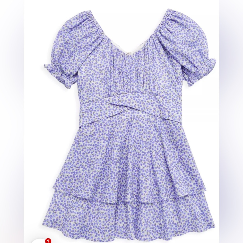Katie J Lavender Floral Delilah Jr. Dress XS